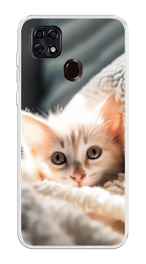 

Чехол на ZTE Blade 20 Smart "Белый шкодливый котенок", Серый;белый;бежевый;оранжевый, 133550-1