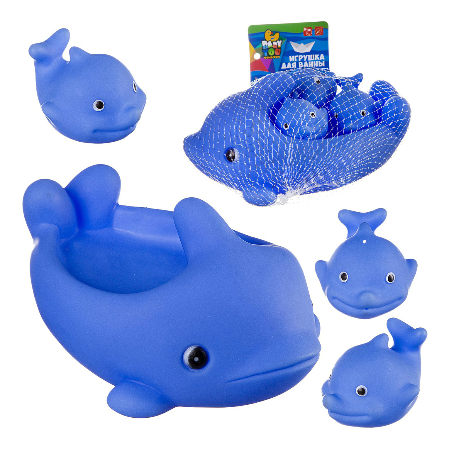 

Игрушка для ванной Bondibon Дельфин 3 шт в ассортименте