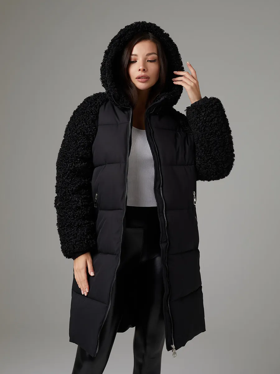 

Куртка женская SAMI FASHION 2371 черная 58 RU, Черный, 2371