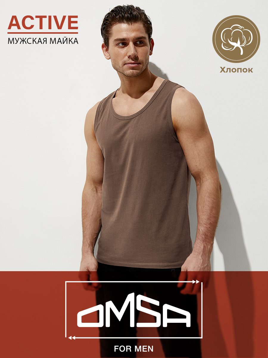 

Майка мужская Omsa OmT_U 1101 коричневая 3XL, Коричневый, OmT_U 1101