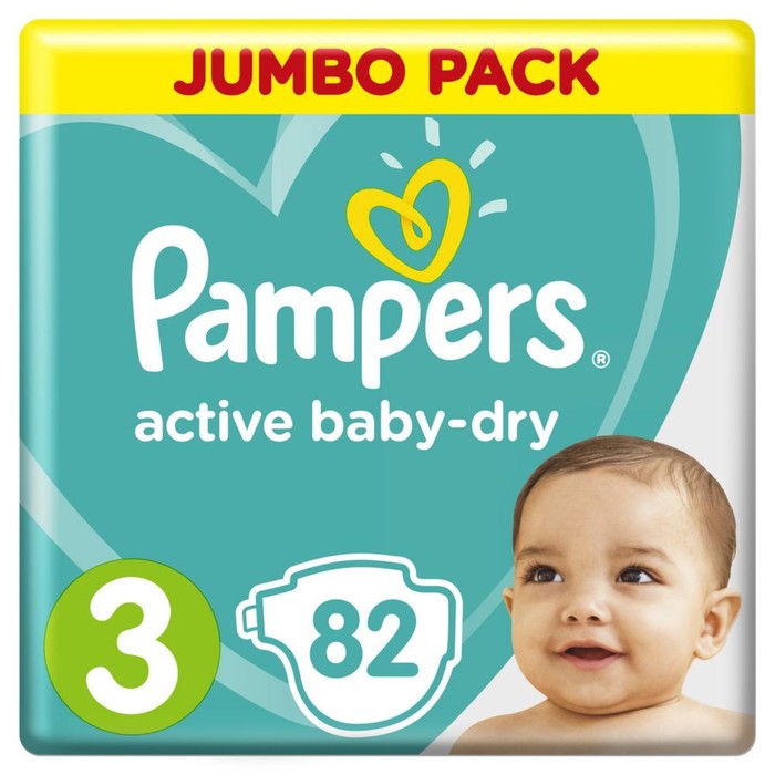 

Подгузники Pampers Active Baby-dry Midi 6-10 кг, 82 шт