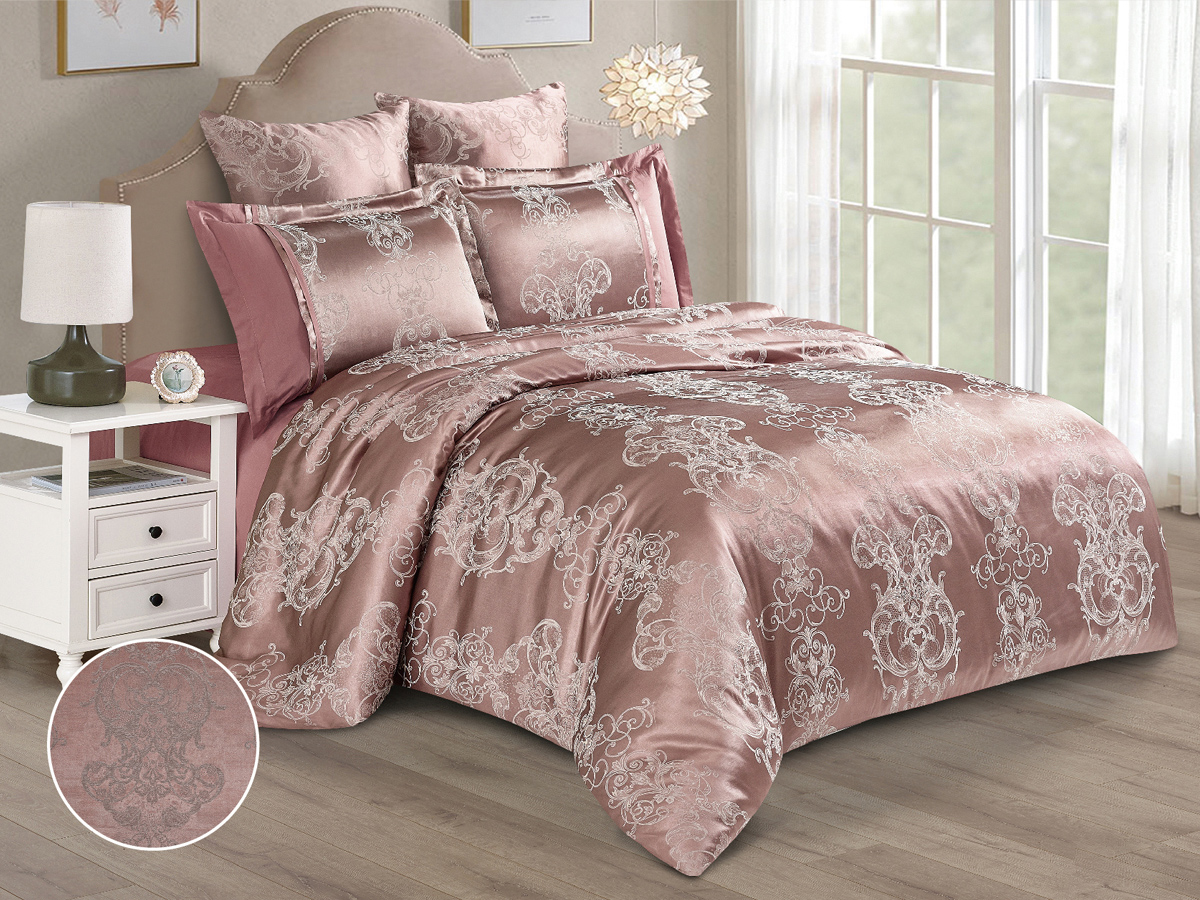 Постельное белье Cleo Satin Jacquard 2 спальное наволочки 50х70 и 70х70