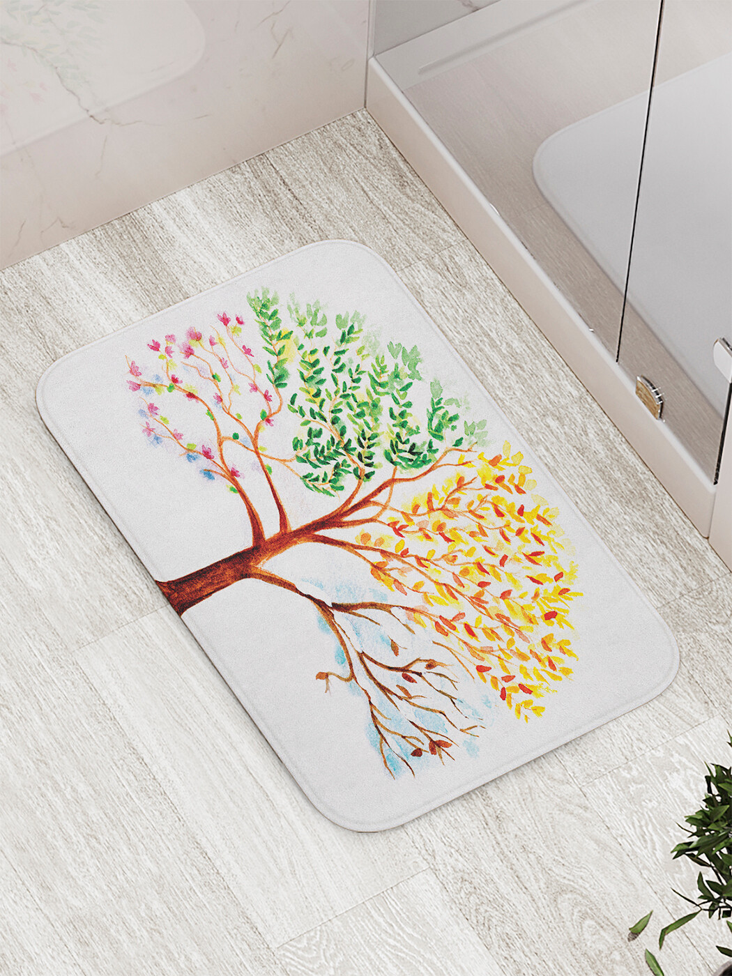 

Коврик противоскользящий JoyArty "Дерево времен года" для ванной, сауны, бассейна, 77х52см, Дерево времен года