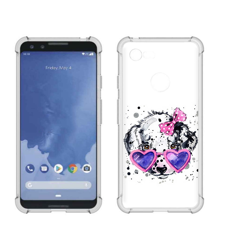 

Чехол MyPads Tocco для Google Pixel 3 долматинец в очках, Прозрачный, Tocco