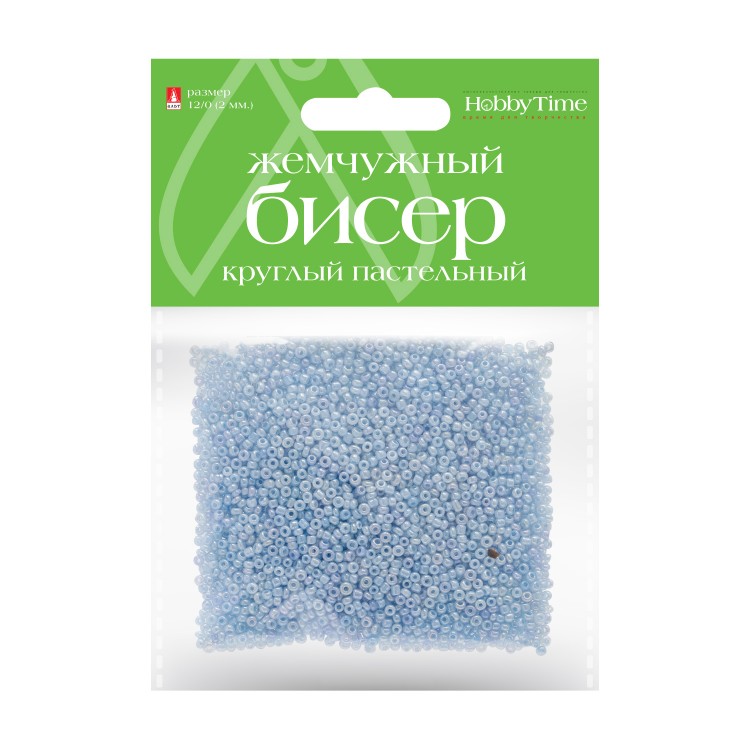 

Бисер круглый ЖЕМЧУЖНЫЙ ПАСТЕЛЬНЫЙ , 2 ММ, 60 ГР,синий №5