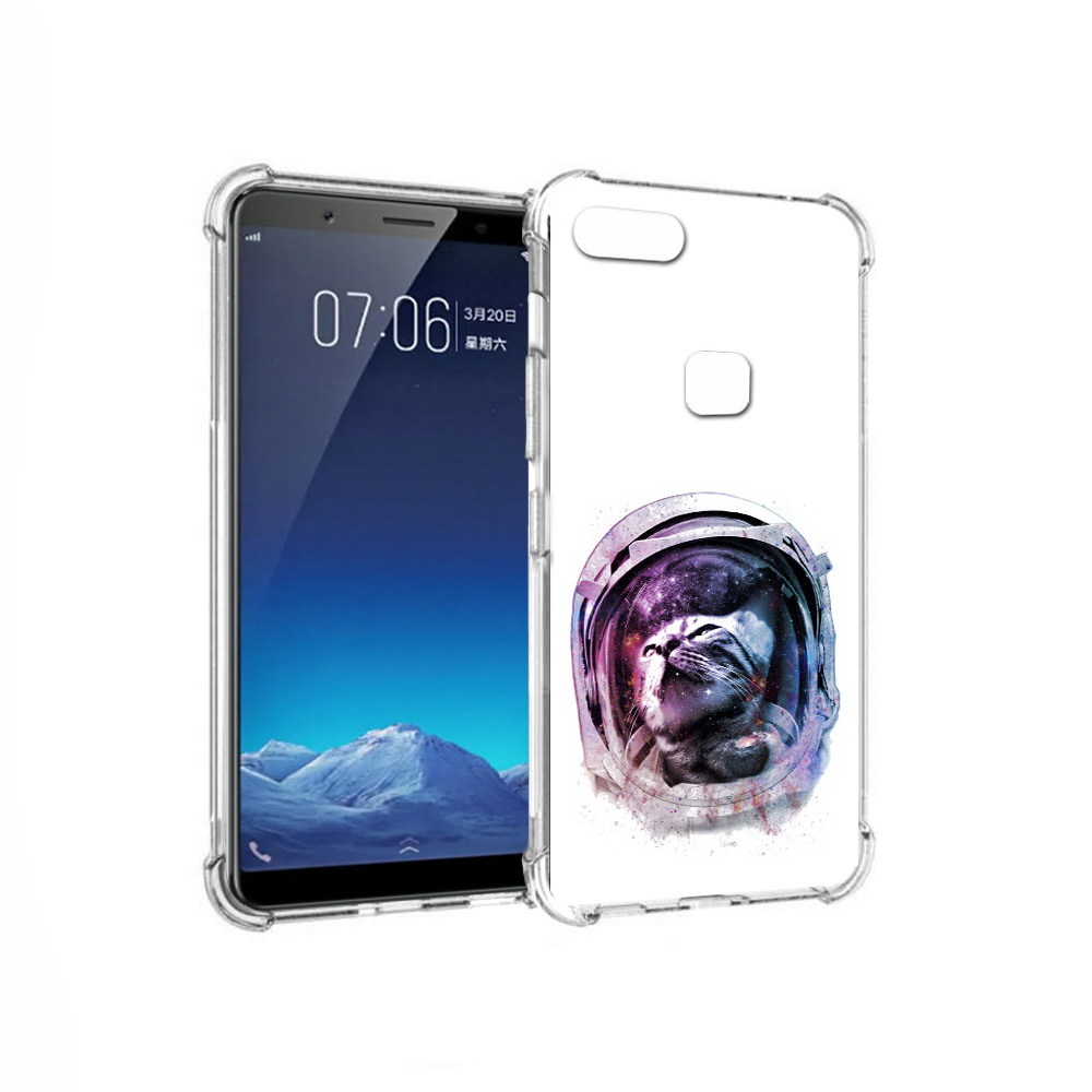 

Чехол MyPads Tocco для Vivo X20 кот в шлеме (PT108350.433.396), Прозрачный, Tocco
