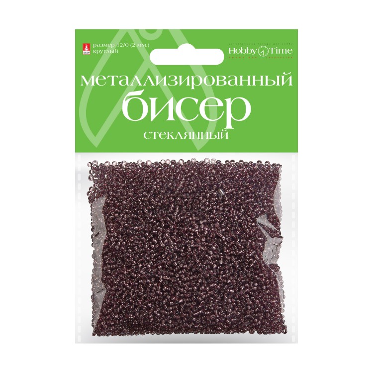 

Бисер круглый МЕТАЛЛИЗИРОВАННЫЙ, 2 ММ, 60 на гребне ЛИЛОВЫЙ, №12