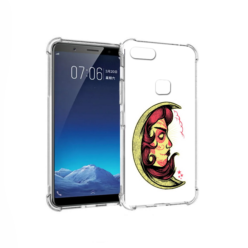 

Чехол MyPads Tocco для Vivo X20 желтый полумесяц с лицом девушки (PT108350.433.346), Прозрачный, Tocco