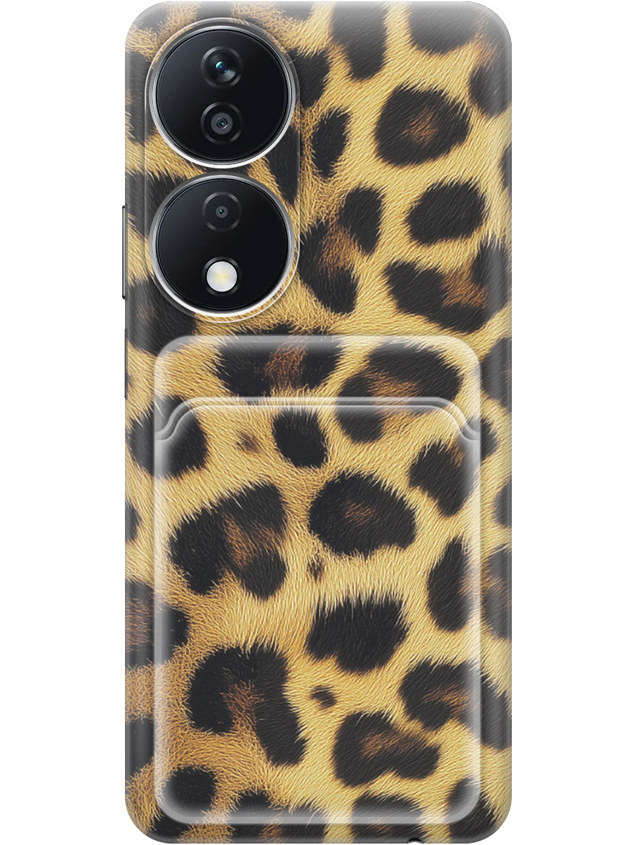

Силиконовый чехол на Honor X7b с принтом "Леопардовый паттерн" с карманом для карты, Прозрачный;желтый;черный, 781972132