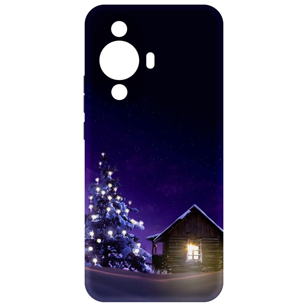 

Чехол-накладка Krutoff Soft Case Зимний домик для Huawei Nova 11, Черный