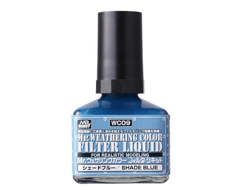 Смывка фильтр MR.HOBBY Mr.Weathering Color FILTER LIQUID Shade Blue, синий, WC09