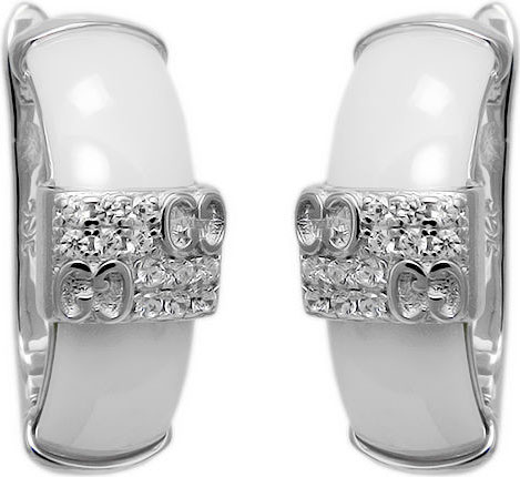 Серьги из керамики Evora 620844-e, фианит