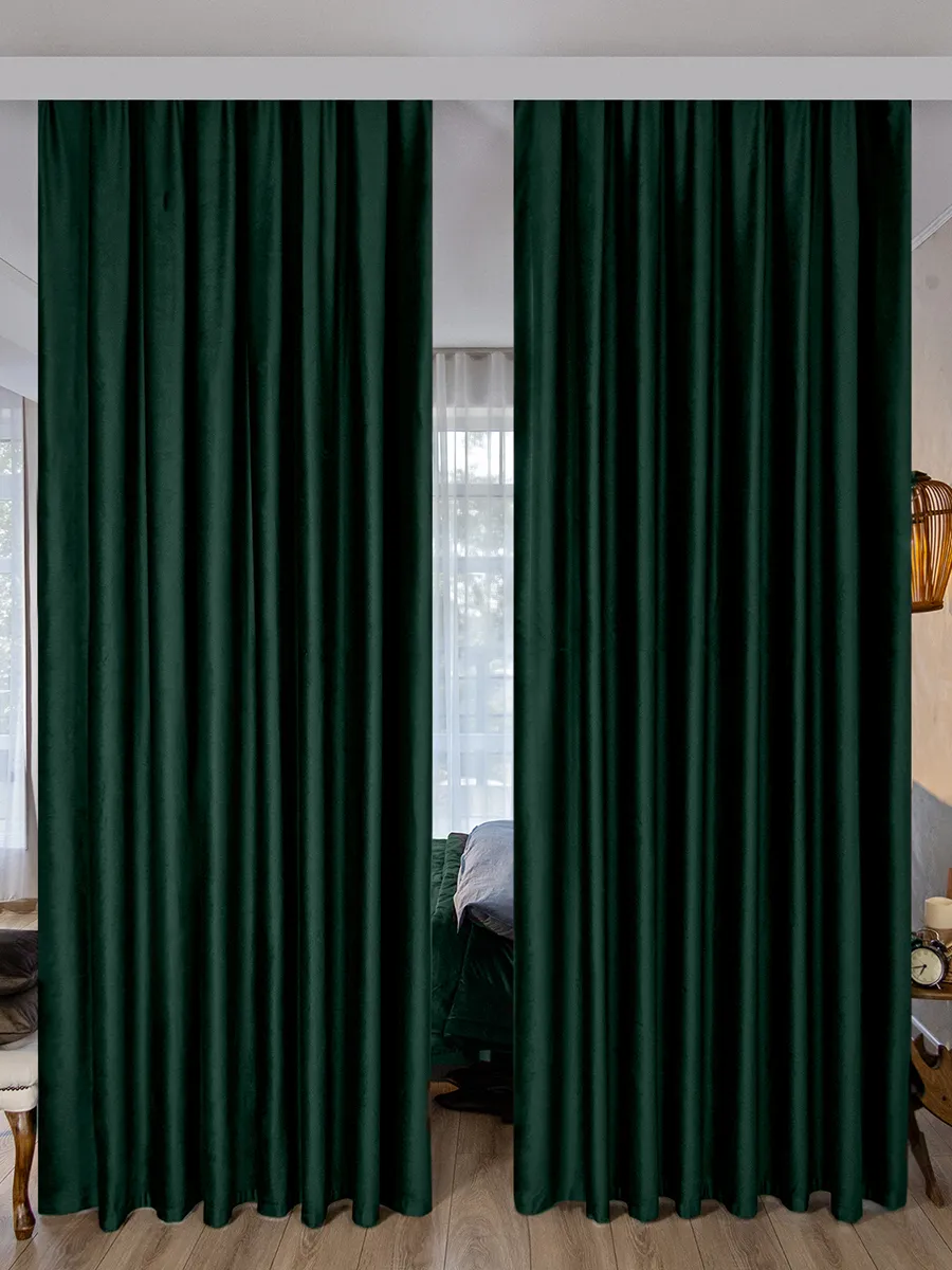 

Комплект штор Evrika Home Бархат 400х245 см Богема Зеленый, серия БОГЕМА 620