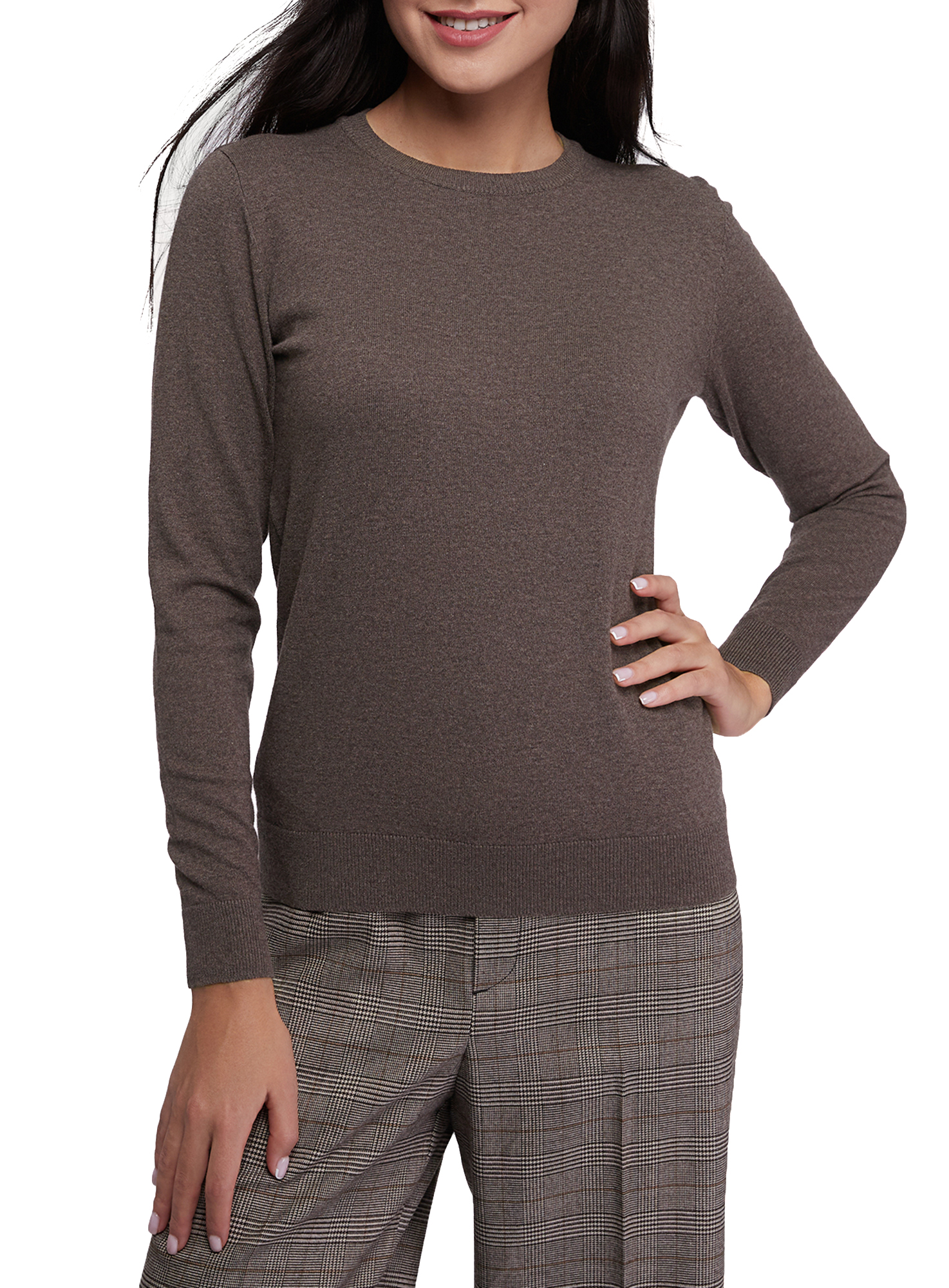 

Джемпер женский oodji коричневый, 63812567-1B