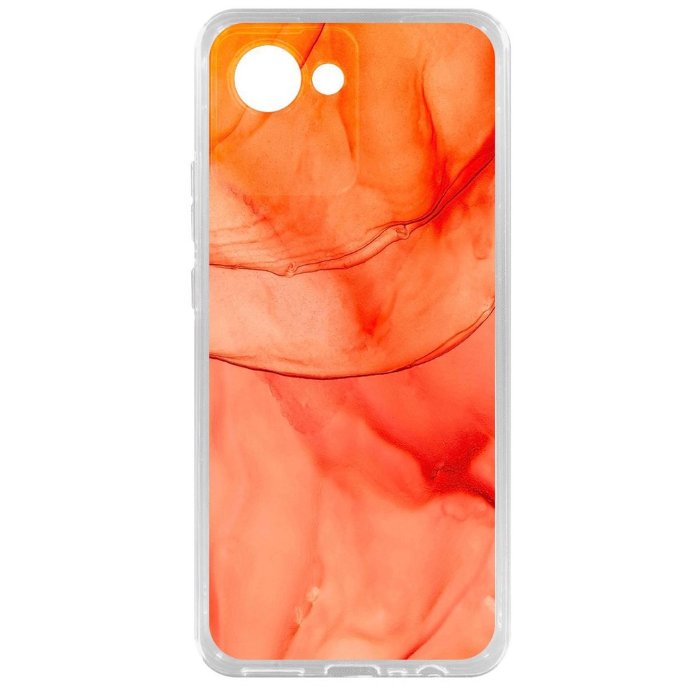 

Чехол-накладка Krutoff Clear Case Абстракт оранж для Realme C30, Прозрачный