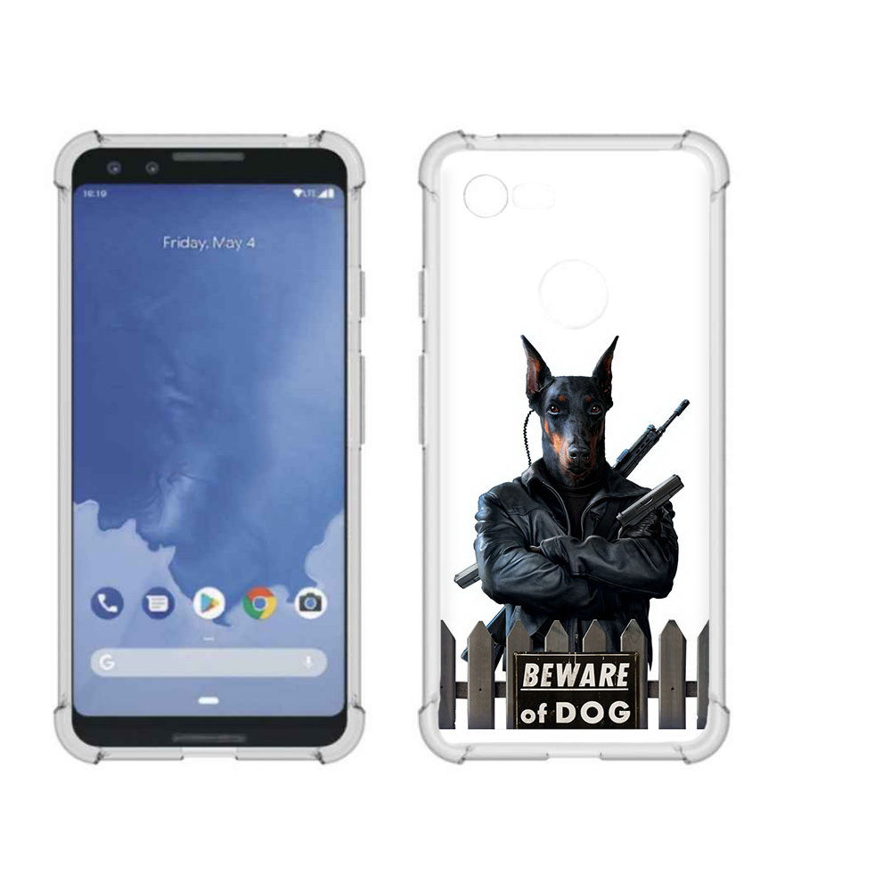 

Чехол MyPads Tocco для Google Pixel 3 доберман, Прозрачный, Tocco