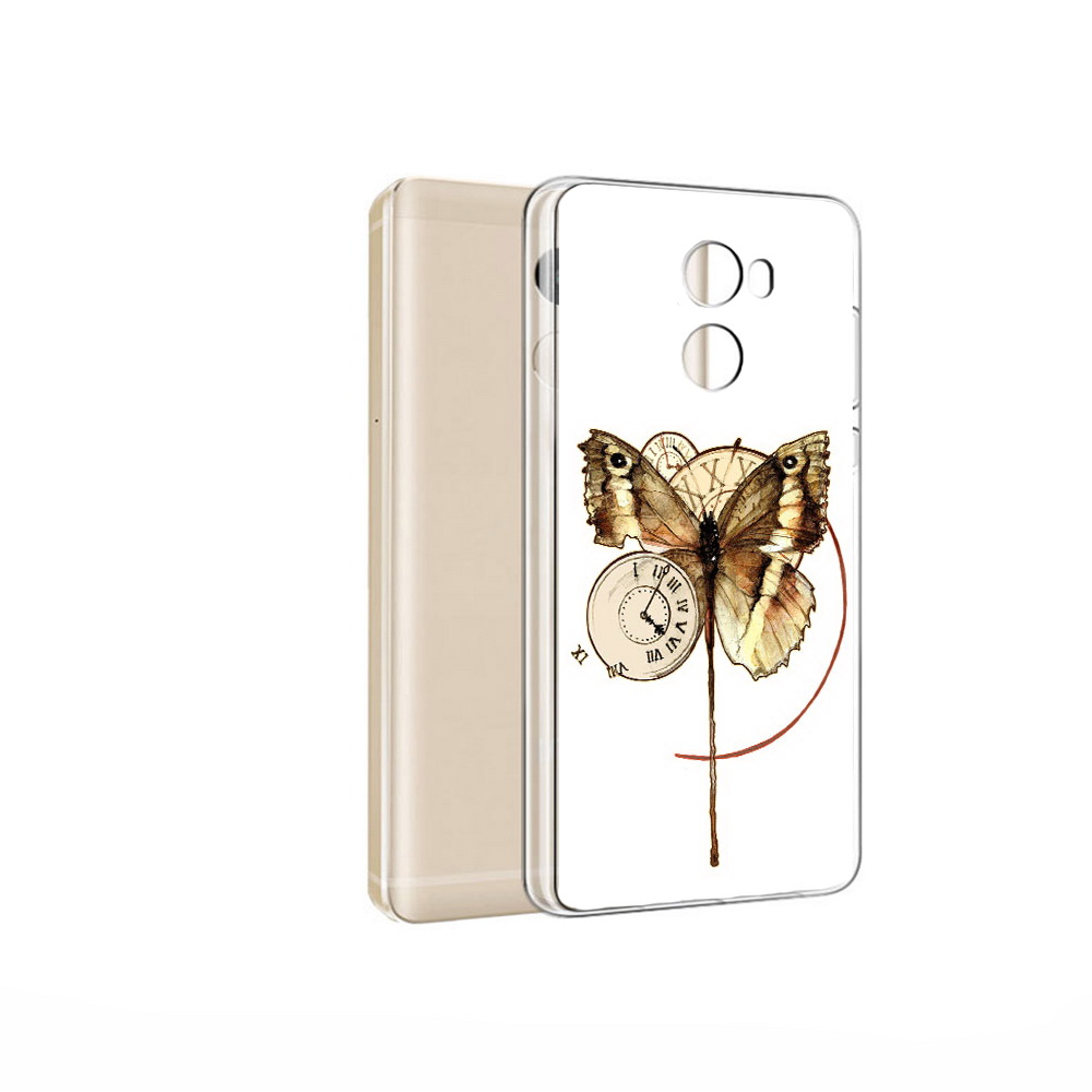

Чехол MyPads Tocco для Xiaomi Redmi 4 Pro старинные часы с бабочкой (PT47305.303.622), Прозрачный, Tocco