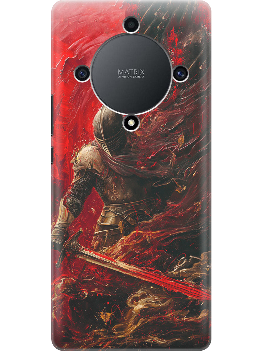 

Силиконовый чехол на Honor X9a / Magic5 Lite с принтом "Алый рыцарь", Прозрачный;красный;черный, 769394785