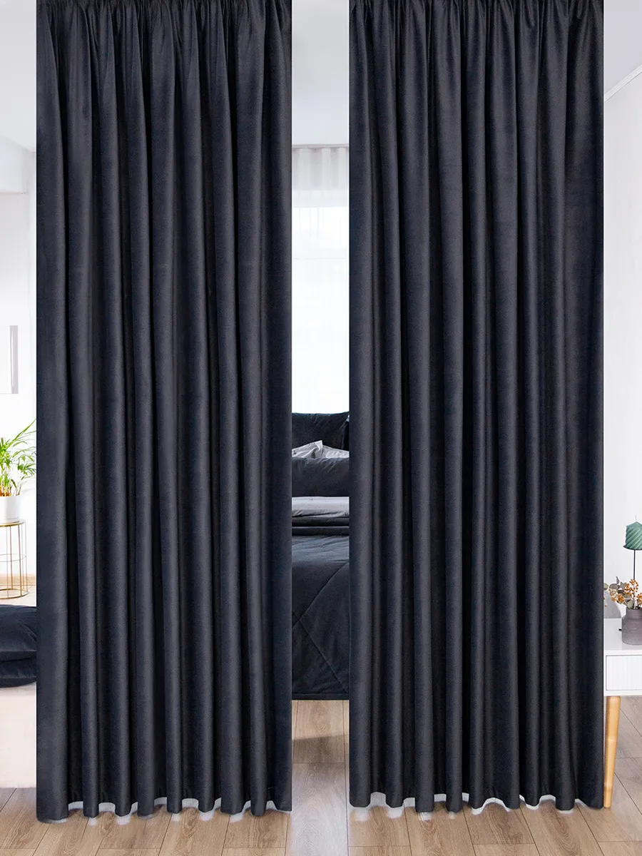 

Комплект штор Evrika Home Бархат 600х255 см Богема Серебристый, серия БОГЕМА 620