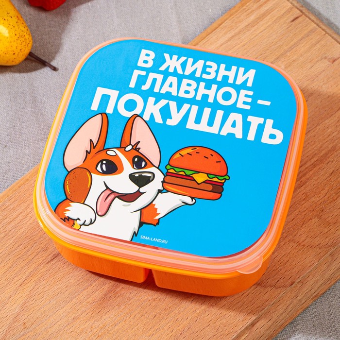 

Ланч-бокс «Главное в жизни», 14.5 х 6 см, Оранжевый;голубой