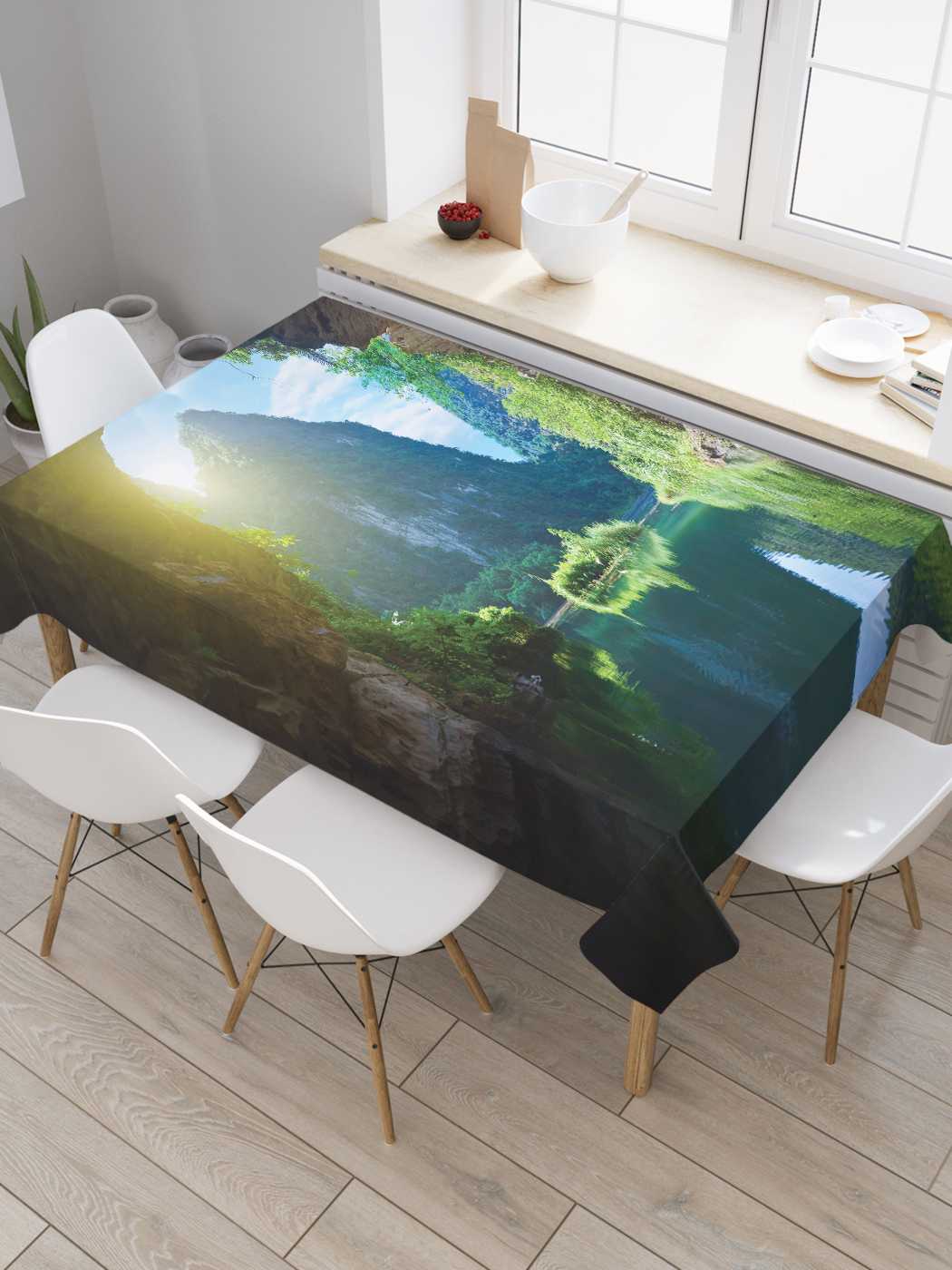 

Скатерть прямоугольная JoyArty "Водная пещера" из сатена, 120x145 см, Водная пещера