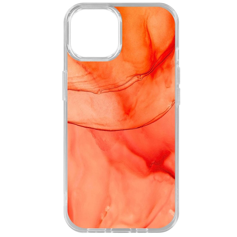 

Чехол-накладка Krutoff Clear Case Абстракт оранж для iPhone 14, Прозрачный