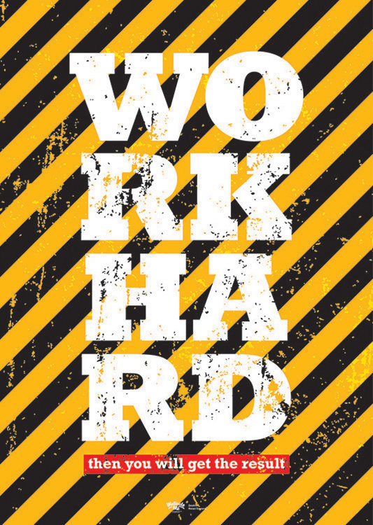

Большой мотивационный постер на стену Work Hard 50х70 см без рамы, MMWORKHARD