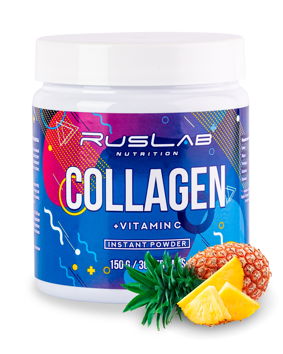 Коллаген гидролизованный RusLabNutrition Collagen Instant Powder 150гр вкус ананас