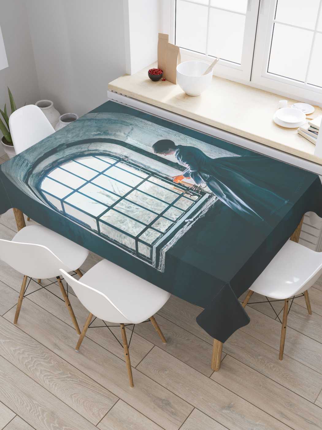 

Скатерть прямоугольная JoyArty "Задумчивая дворянка" из сатена, 120x145 см, Синий, Задумчивая дворянка