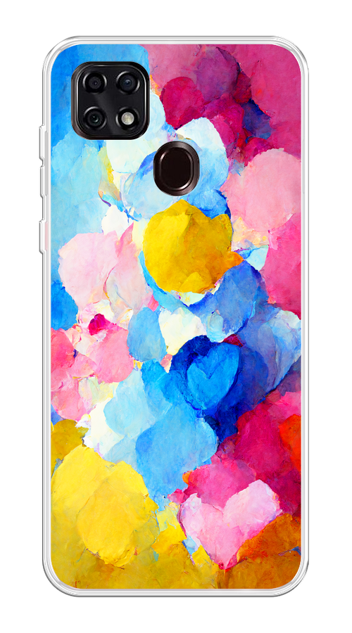 

Чехол на ZTE Blade 20 Smart "Яркие пятна", Синий;голубой;желтый;розовый, 133550-1