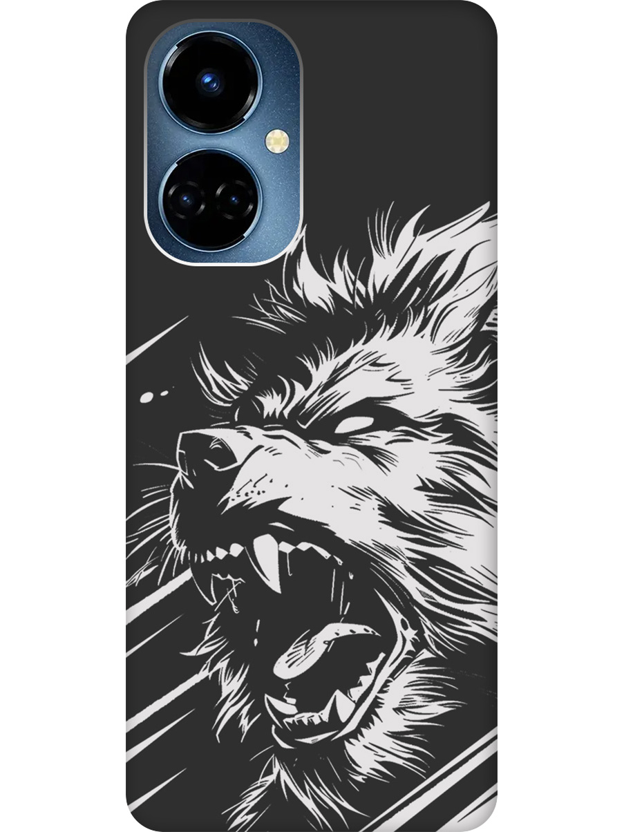 

Силиконовый чехол на Tecno Camon 19 / 19 Pro с принтом "Рев оборотня" матовый черный, Черный;белый, 778675813