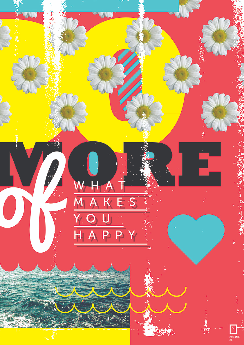 

Большой мотивационный постер на стену Makes Your Happy 40х50 см без рамы, MMMOREOF