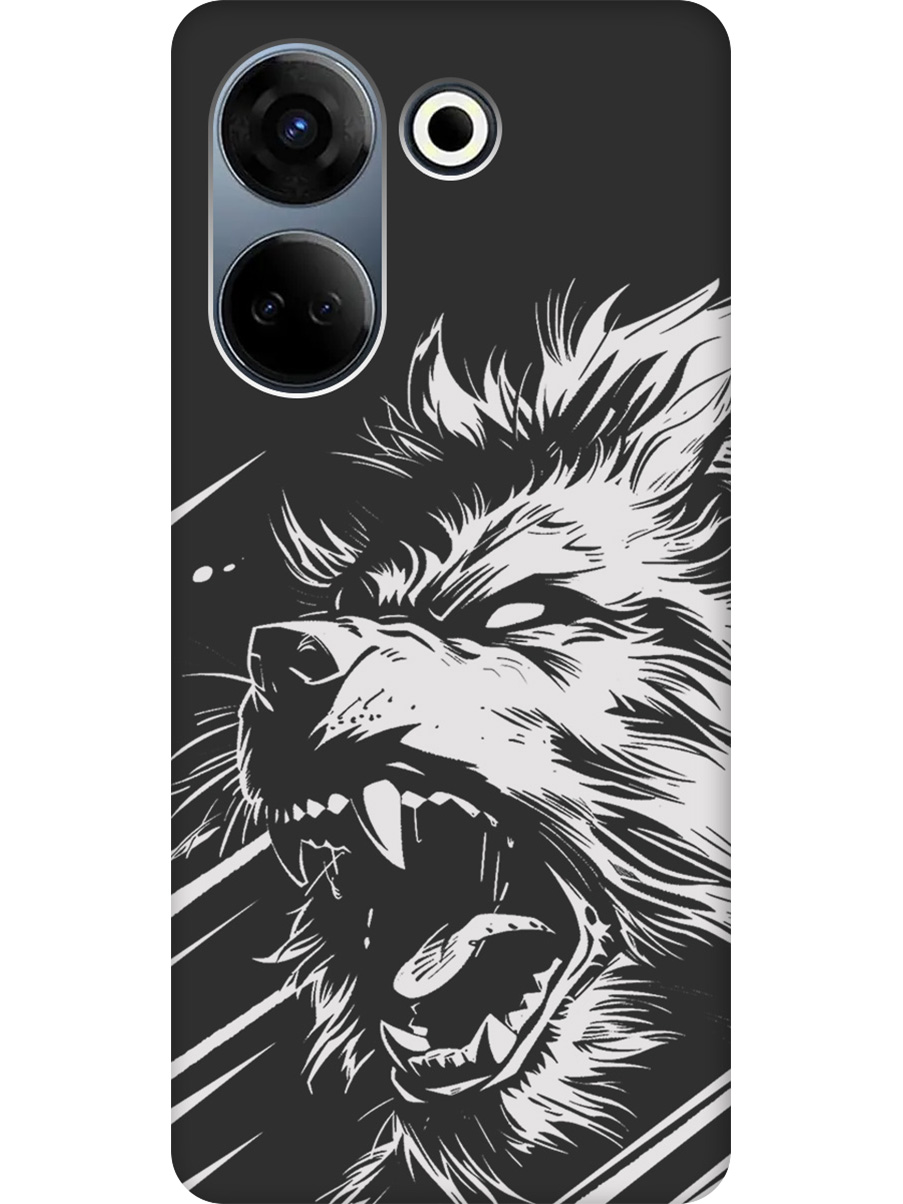

Силиконовый чехол на Tecno Camon 20 / 20 Pro с принтом "Рев оборотня" матовый черный, Черный;белый, 772566013
