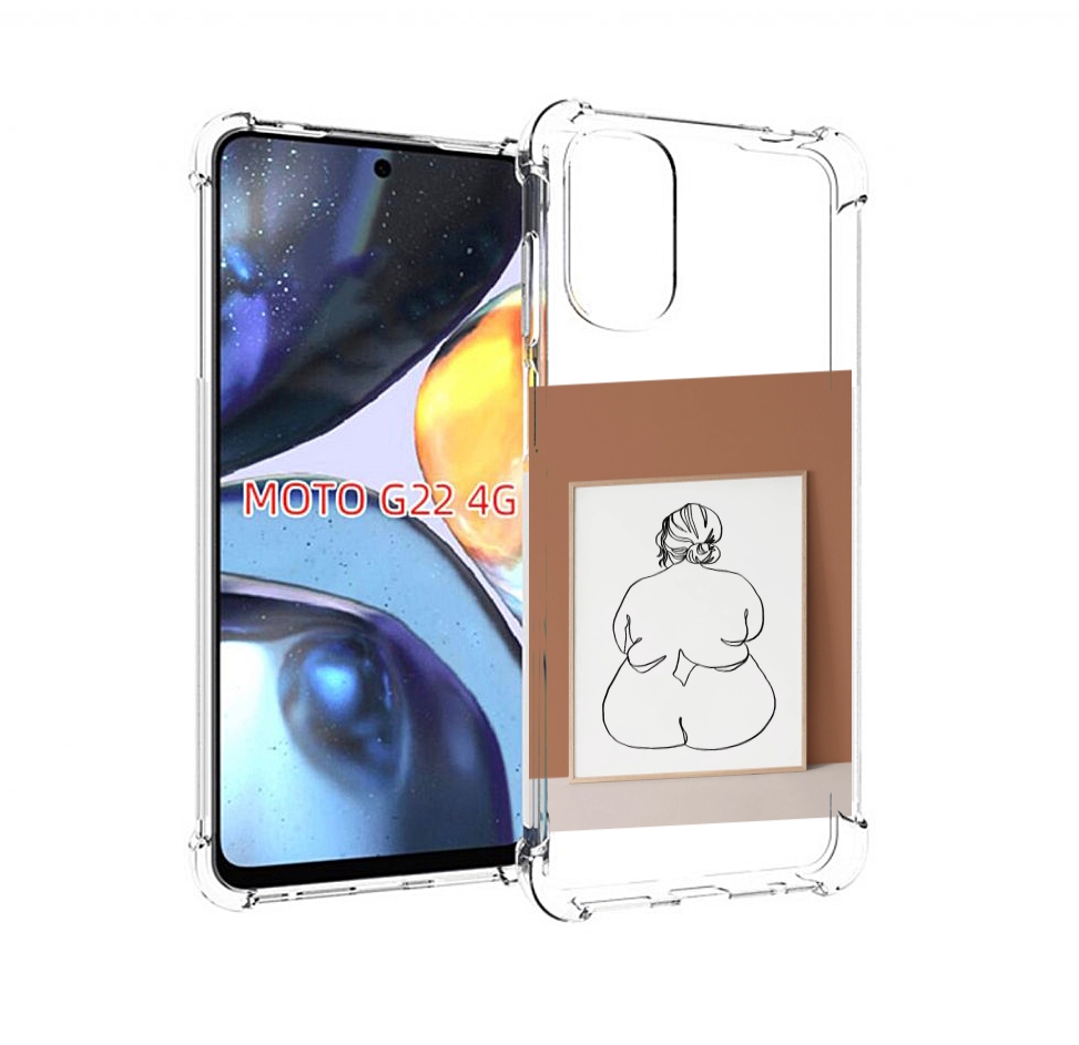 

Чехол MyPads Body Positive Female Figure Line Art женский для Motorola Moto G22 4G, Прозрачный, Tocco