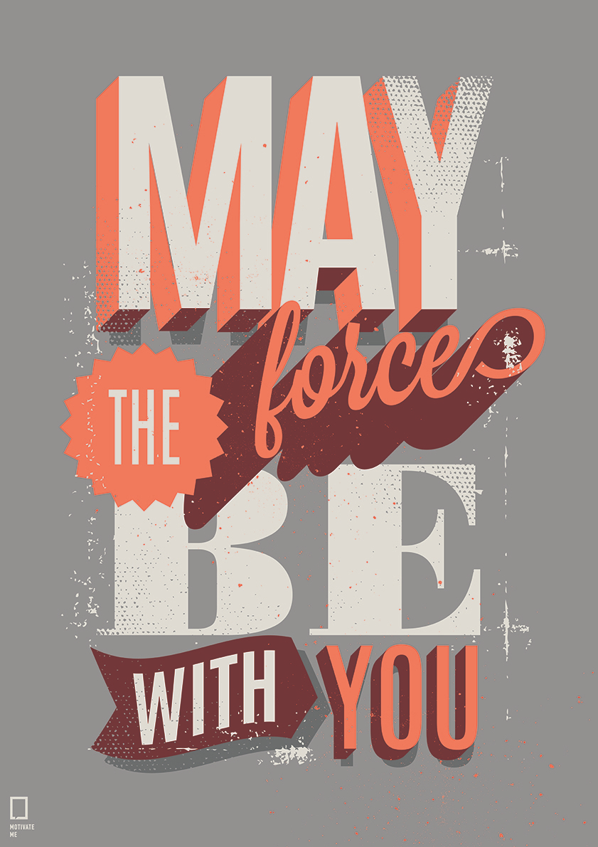 

Большой мотивационный постер на стену May The Force 40х50 см без рамы, MMMAY