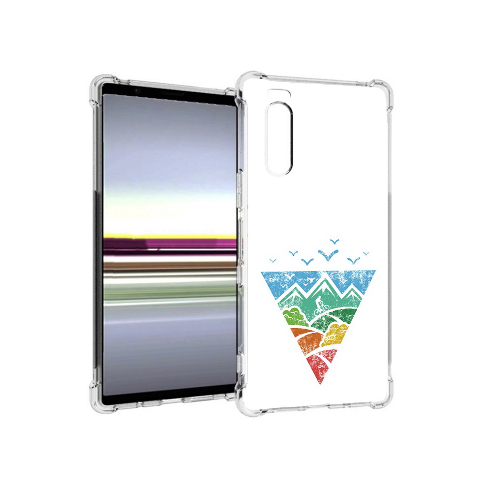 

Чехол MyPads Tocco для Sony Xperia 5 Лес земля море чайки (PT139963.234.105), Прозрачный, Tocco