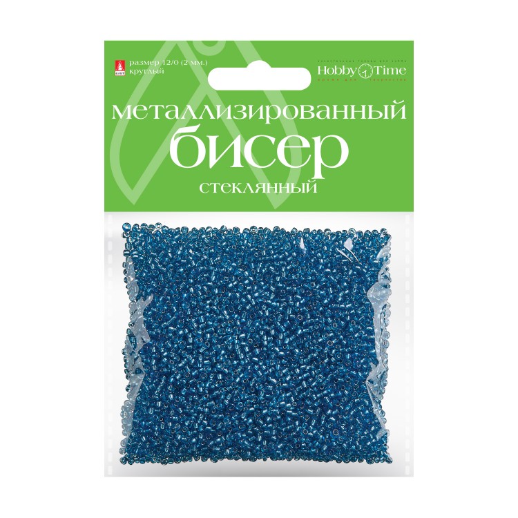 

Бисер круглый МЕТАЛЛИЗИРОВАННЫЙ, 2 ММ, 60 на гребне ГОЛУБОЙ, №3