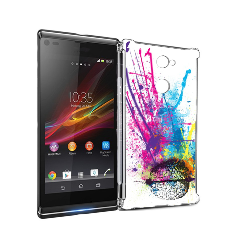 

Чехол MyPads Tocco для Sony Xperia L2 яркий красочный мозг (PT99662.233.710), Прозрачный, Tocco