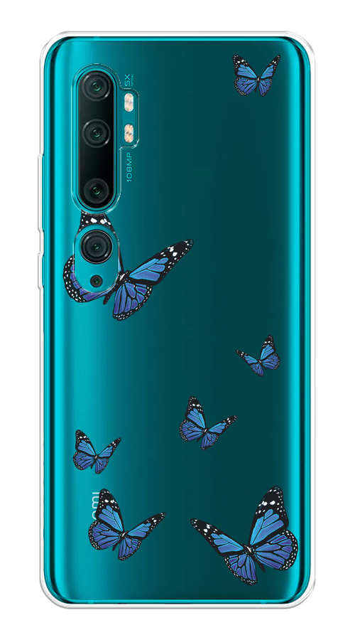 

Чехол на Xiaomi Mi Note 10/Mi Note 10 Pro "Blue butterflies", Синий;черный, 37350-1