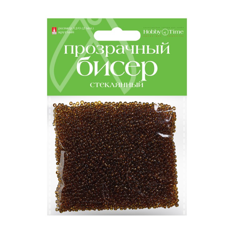 

Бисер круглый ПРОЗРАЧНЫЙ, 2 ММ, 60 на гребне коричневый, №11