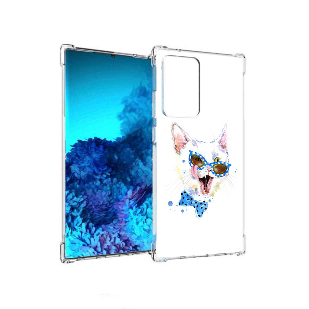 

Чехол MyPads Tocco для Samsung Galaxy Note 20 Ultra белый кот (PT151896.552.229), Прозрачный, Tocco