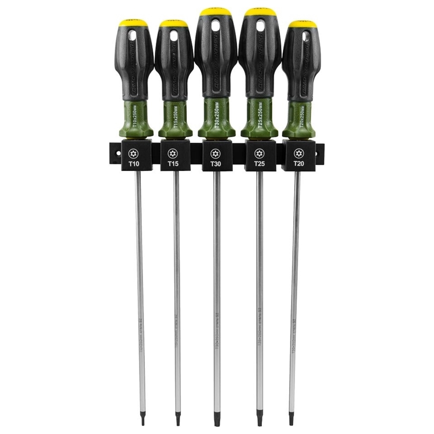 

Набор отвёрток TORX с отверстием (T10,T15,T20,T25,T30) длиной 250 мм, 5 штук