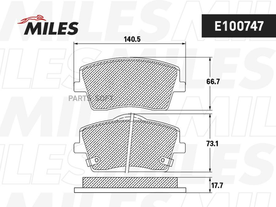 

Колодки Тормозные Geely Tugella 20-/Volvo Xc40 17- Передние Miles арт. E100747