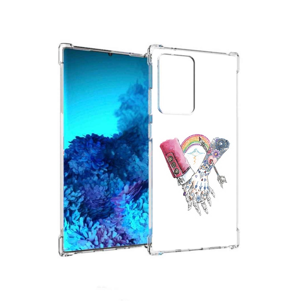 

Чехол MyPads Tocco для Samsung Galaxy Note 20 Ultra абстракция руки в татуировках, Прозрачный, Tocco
