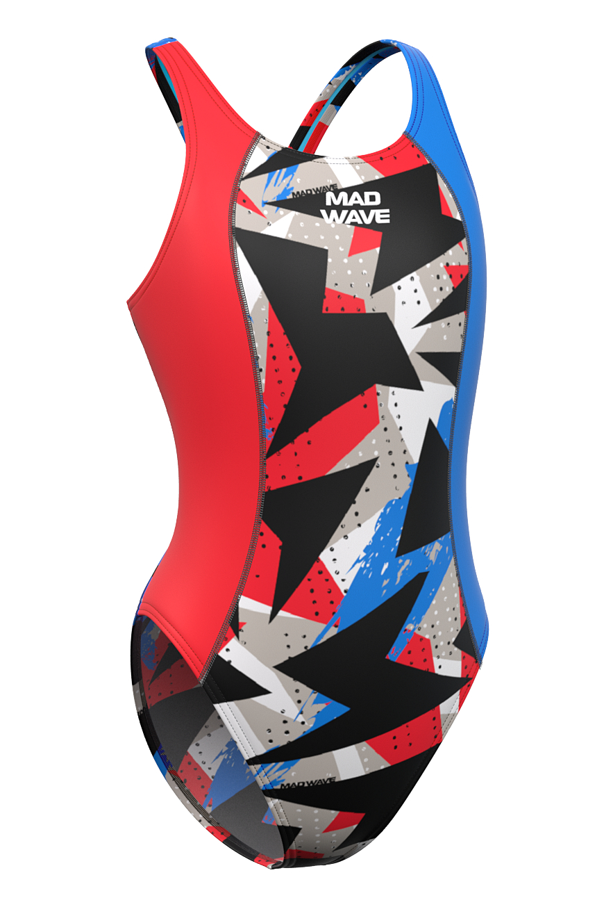 

Купальник слитный детский Mad Wave Salut junior PBT H3, красный; синий, 134, Salut junior PBT H3