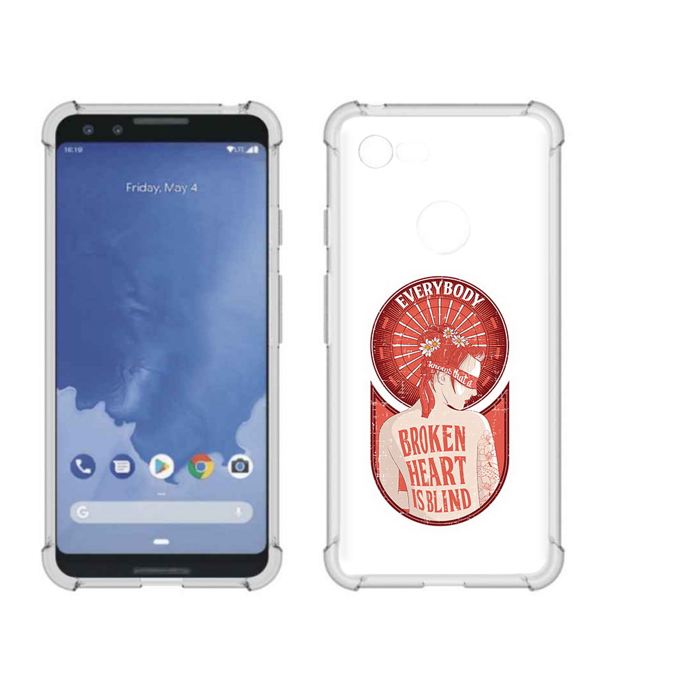 

Чехол MyPads Tocco для Google Pixel 3 девушка разбитое сердце, Прозрачный, Tocco