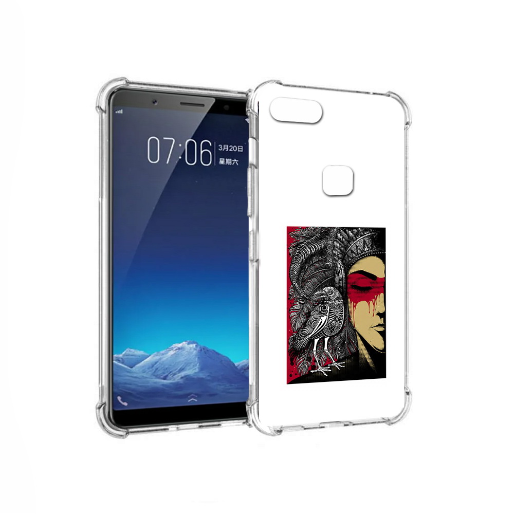 

Чехол MyPads Tocco для Vivo X20 девушка с вороном в абстракции (PT108350.433.311), Прозрачный, Tocco