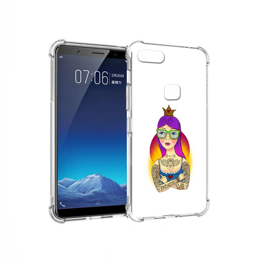 

Чехол MyPads Tocco для Vivo X20 девушка в татуировках с короной (PT108350.433.305), Прозрачный, Tocco