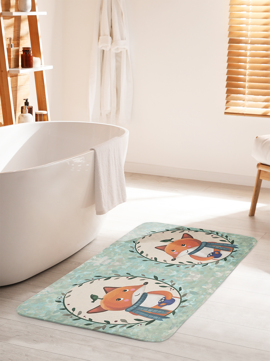 

Коврик для ванной туалета душа JoyArty "Уютный лисенок", bath_425006_60x100