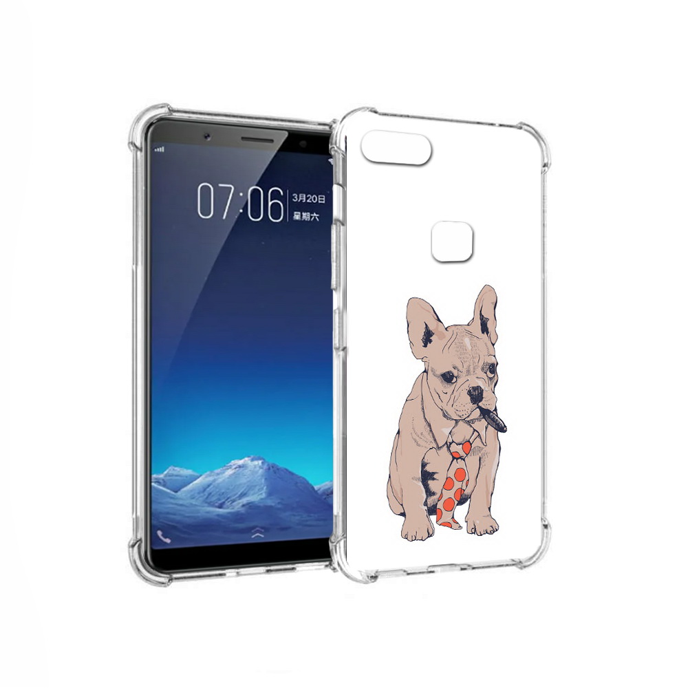 

Чехол MyPads Tocco для Vivo X20 бульдог с сигарой (PT108350.433.250), Прозрачный, Tocco